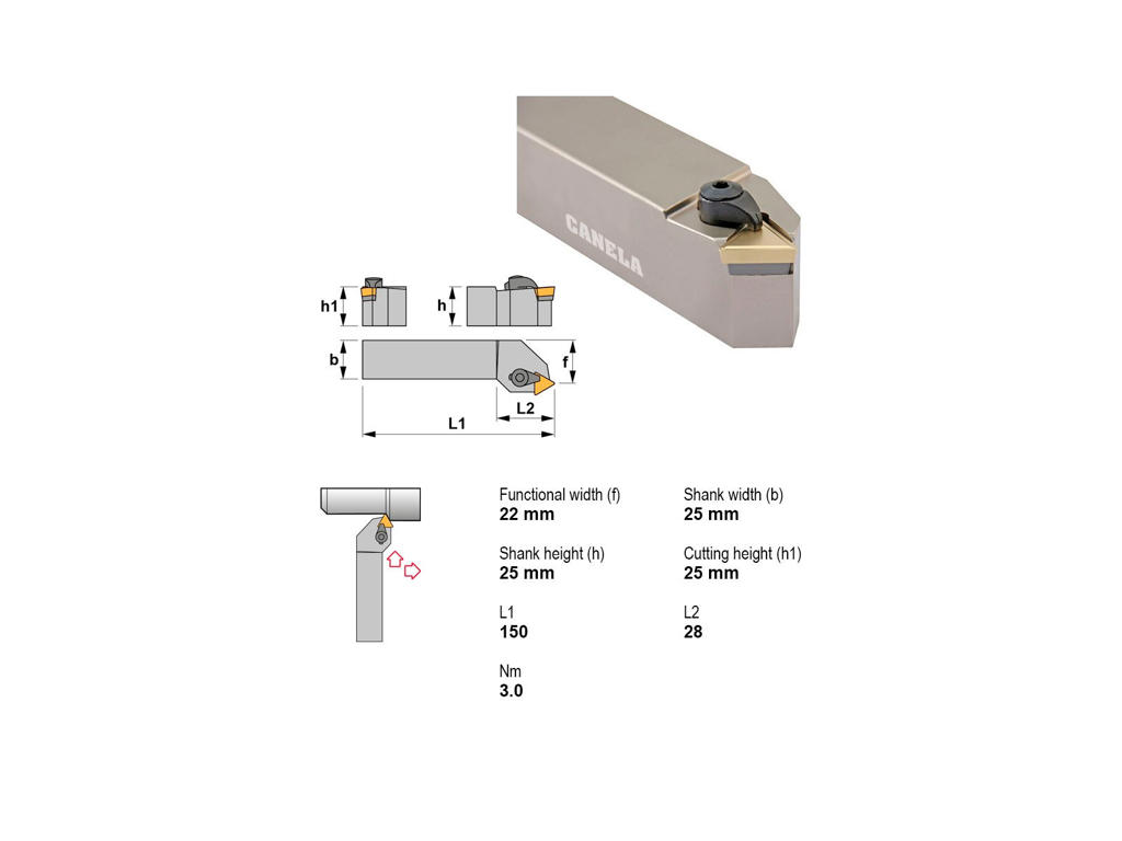 CANELA STÅLHOLDER CTTPL2525M16