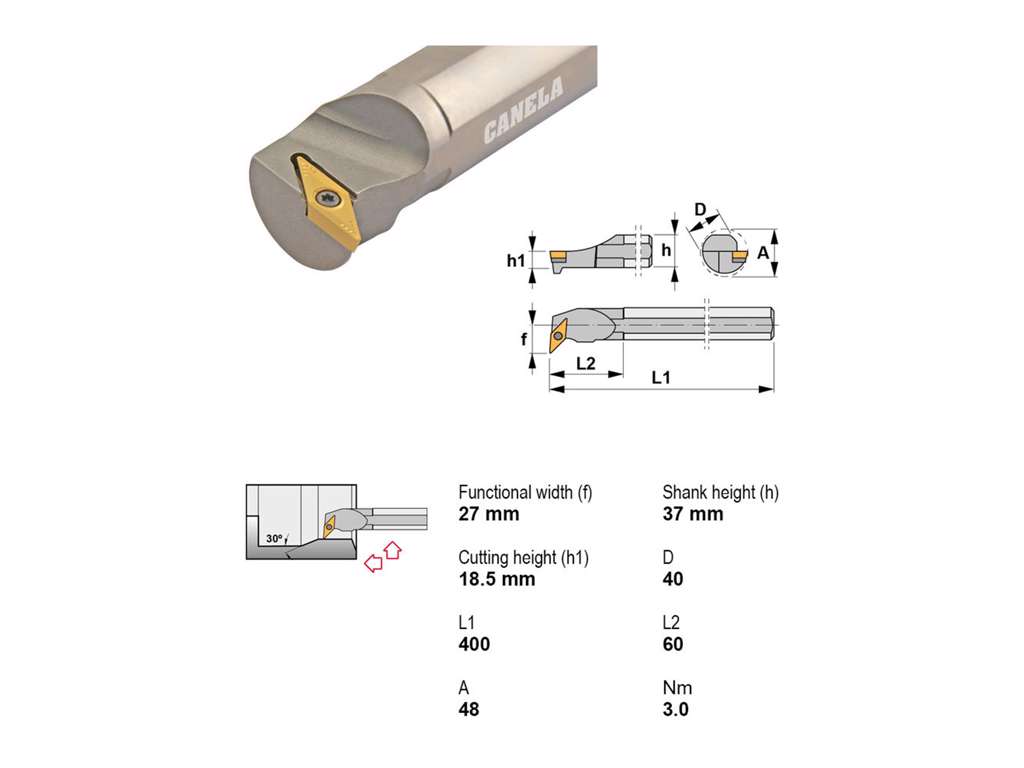 CANELA UDBORESTÅL S40V-SVUCR16