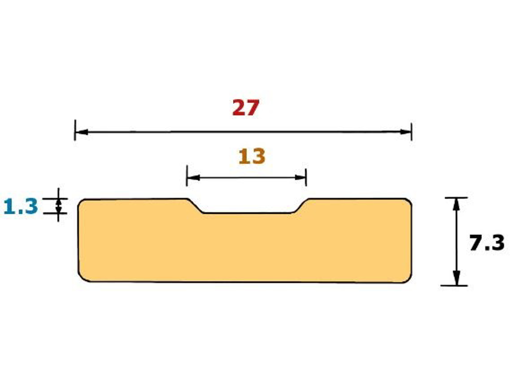 KERAMISK BACKING FLAD - 13MM KERALINE