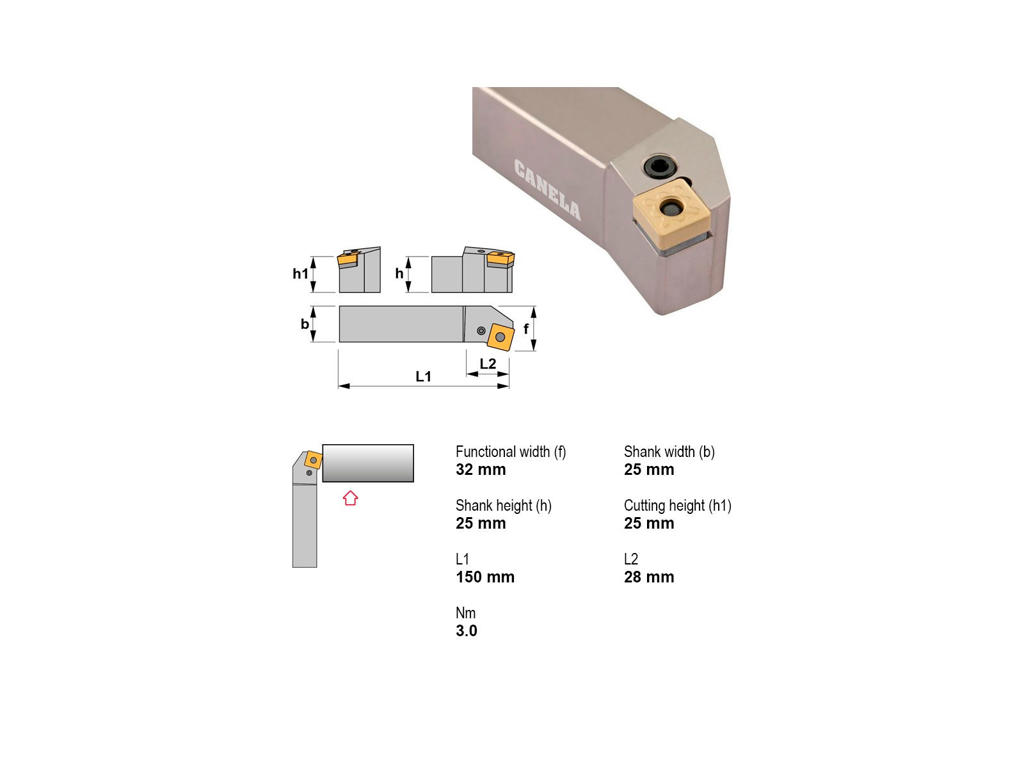 CANELA STÅLHOLDER PSKNL2525M12