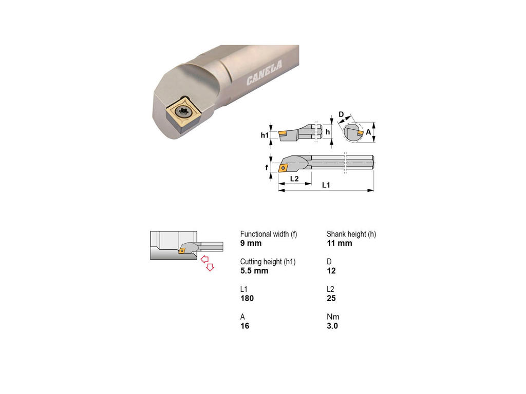 CANELA UDBORESTÅL S12Q-SCLCR09