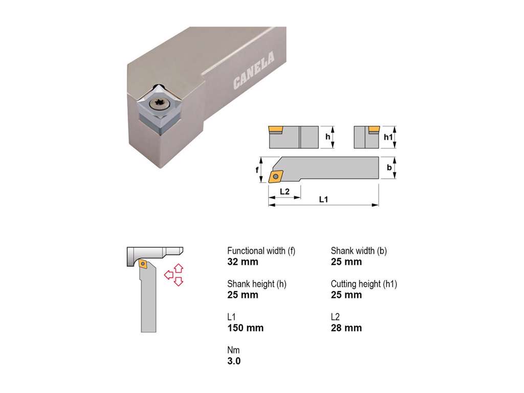 CANELA STÅLHOLDER SCLCR2525M09