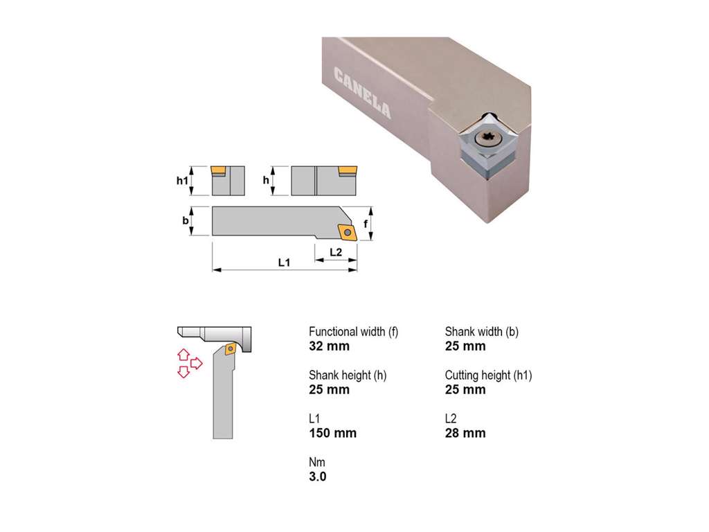CANELA STÅLHOLDER SCLCL2525M09
