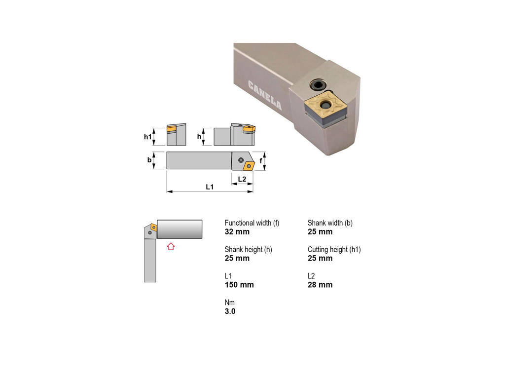 CANELA STÅLHOLDER PCKNL2525M12