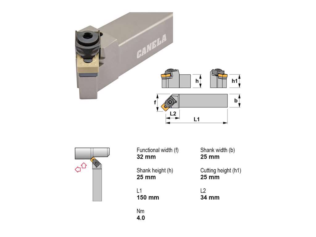 CANELA STÅLHOLDER MSSNR2525M12