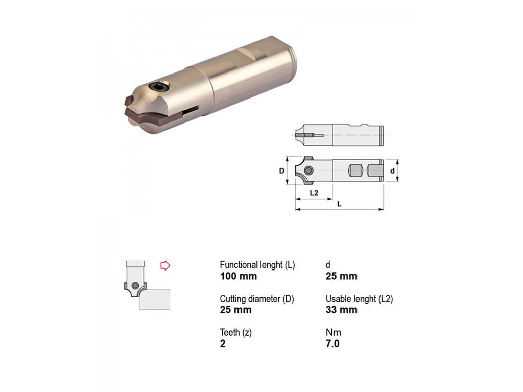 CANELA RADIUSFRÆSER R 6.0-8.0-10.0 - 2 SKÆR