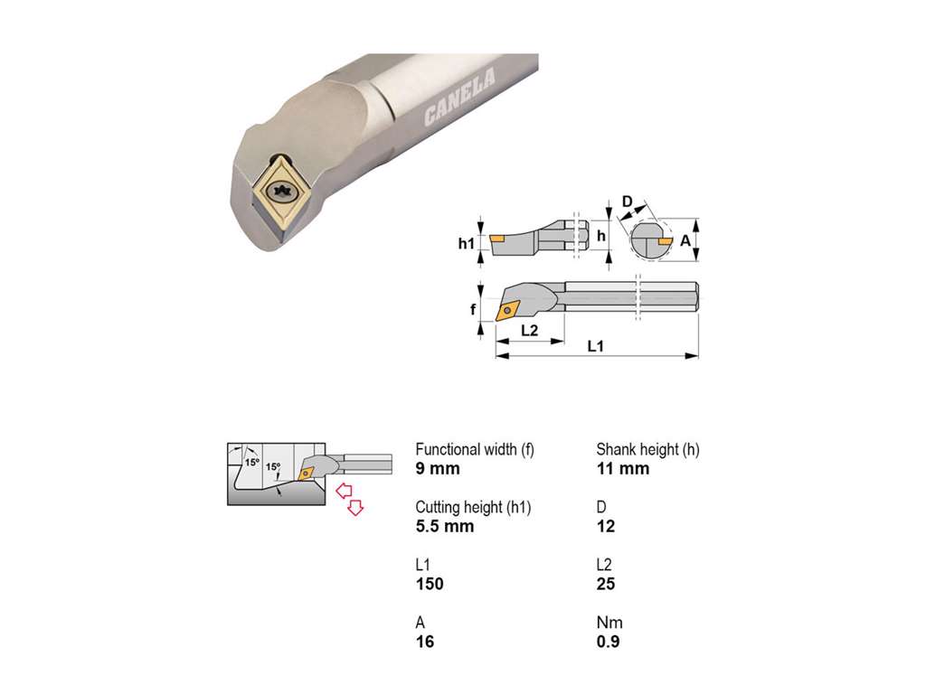 CANELA UDBORESTÅL S12M-SDQCR07