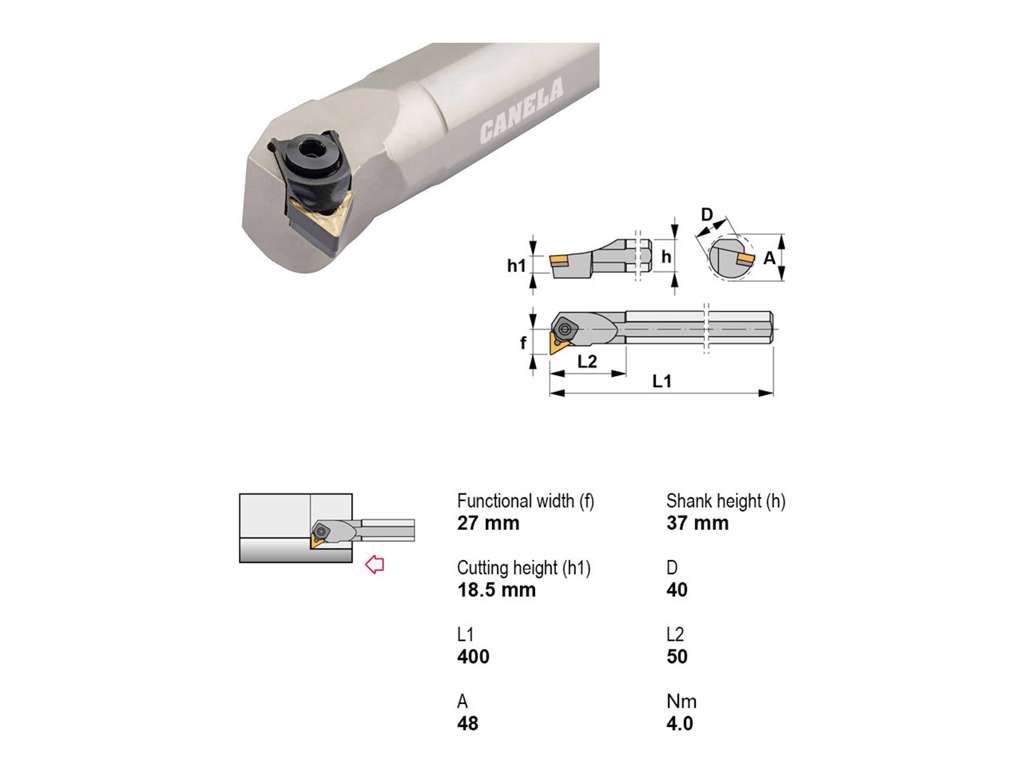 CANELA UDBORESTÅL S40V-MTFNR22