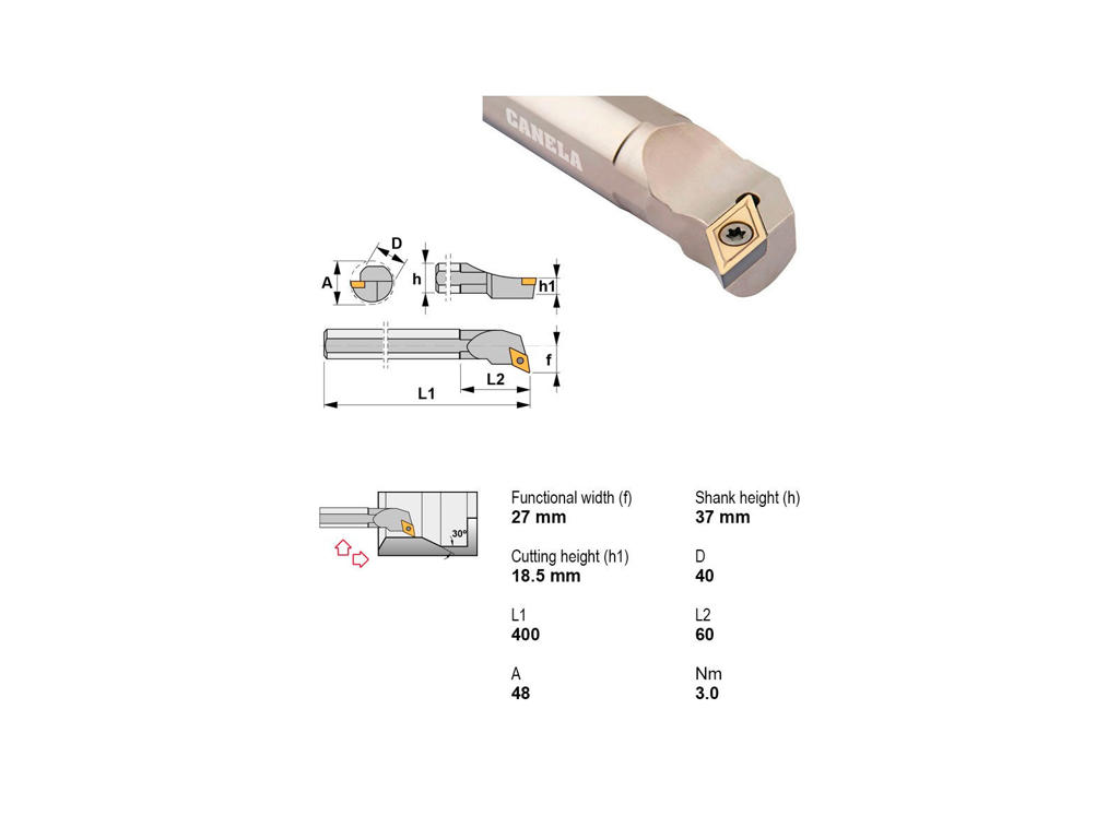CANELA UDBORESTÅL S40V-SDUCL11