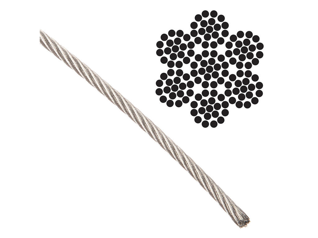 STÅLWIRE 4.0 MM 6 X 7 GALV.