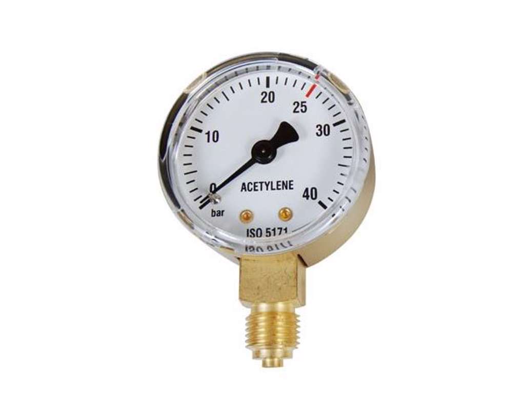 WHC MANOMETER Ø50MM ACETYLEN 0-40 BAR - 1/4"