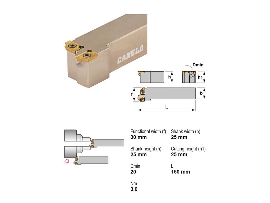 CANELA STÅLHOLDER SAGDR2525M15