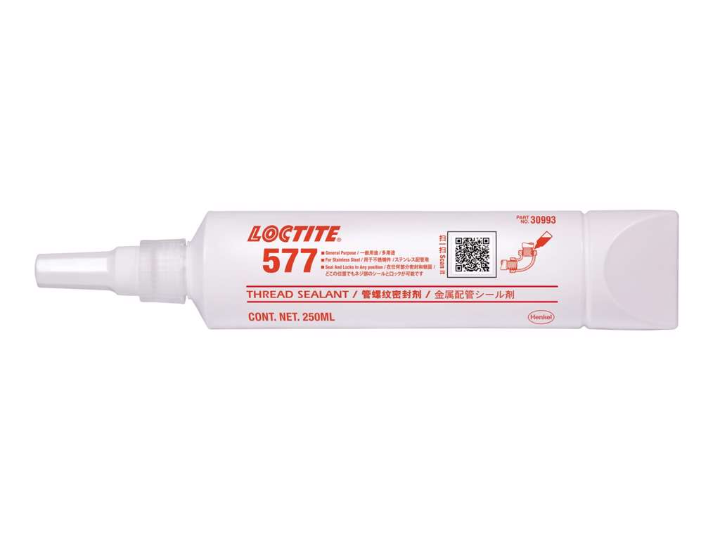 LOCTITE GEVINDSIKRING 577 250ML / GAS, OLIE OG VVS