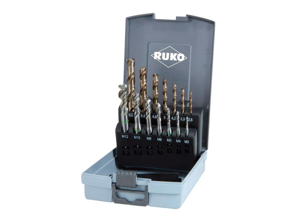 MASKINTAPPESÆT M/BOR M 3-12 35 GR. SPIRAL HSS-CO5