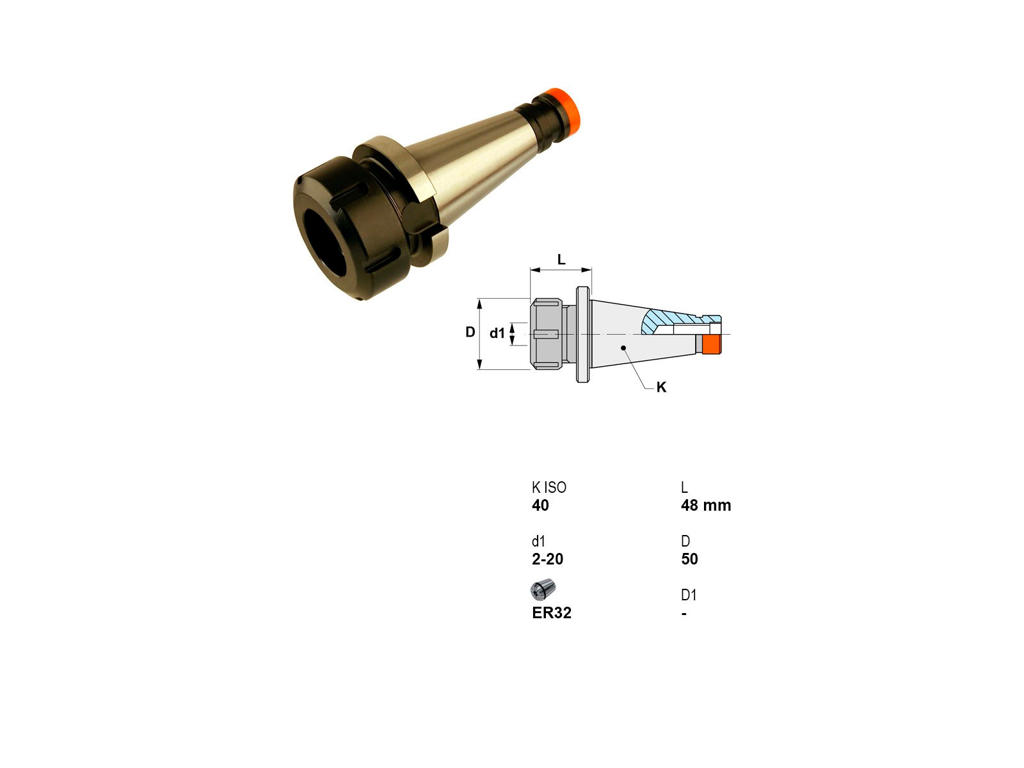 CANELA DIN 6499 SPÆNDETANGSHOLDER ISO 40 - ER32