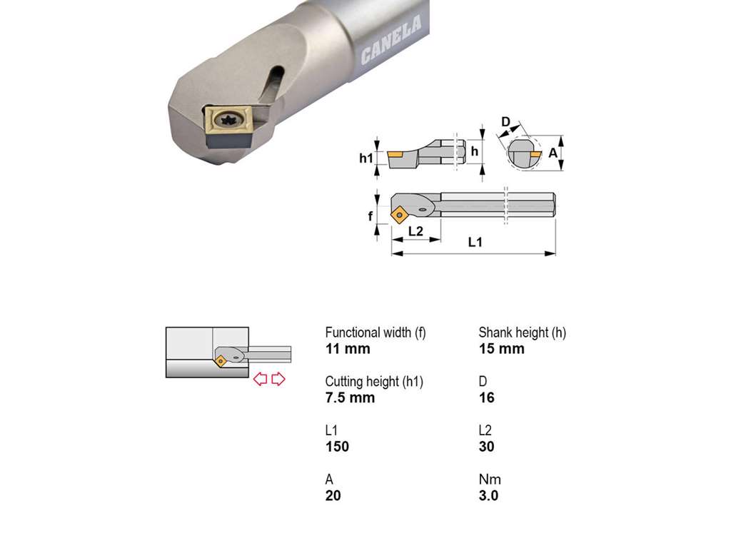 CANELA UDBORESTÅL A16M-SSSCR09