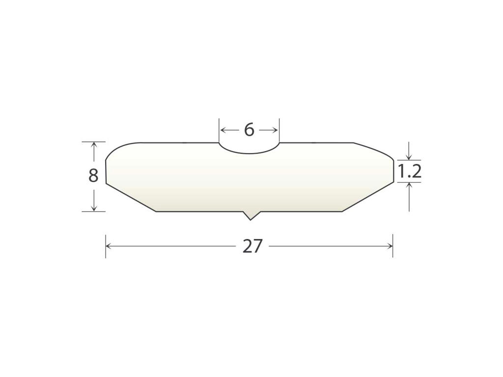 KERAMISK BACKING LC - FLAD 6 MM