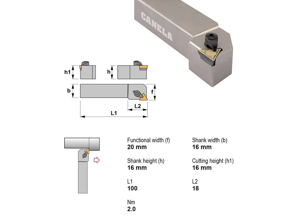 CANELA STÅLHOLDER CTGPL1616H11
