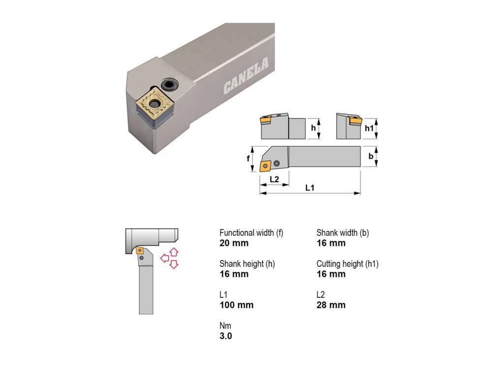 CANELA STÅLHOLDER PCLNR1616H12