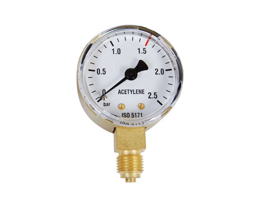WHC MANOMETER Ø50MM ACETYLEN 0-2,5 BAR -1/4"